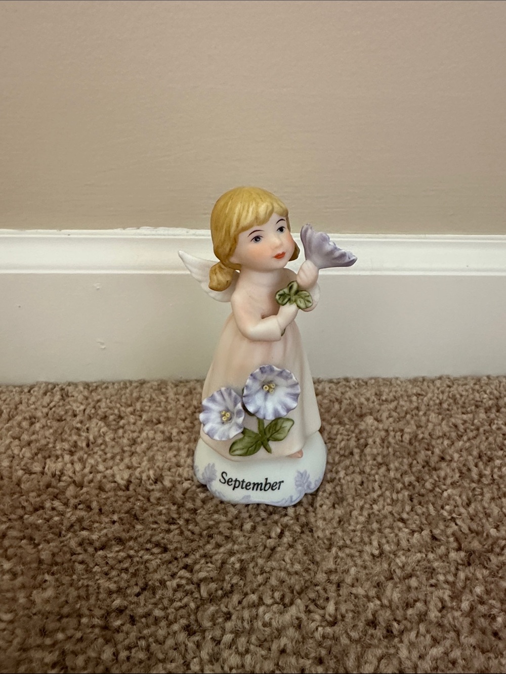 Vintage September girl birthday figurine